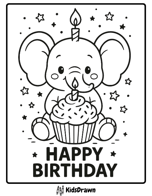 Elephants birthday cupcake