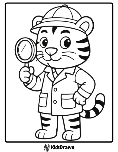 Detective Tiger Solving A Mystery