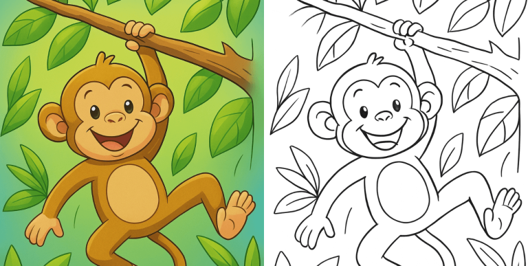 Monkey Coloring Pages